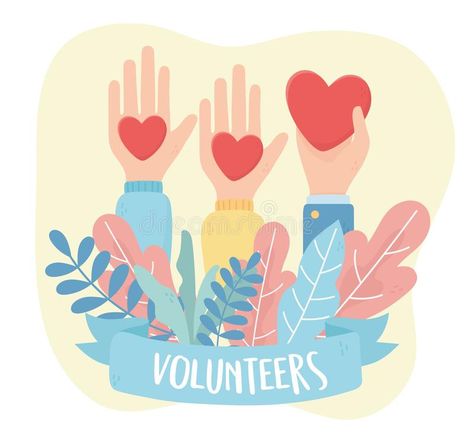 Volunteer Illustration Graphic Design, Volunteering Illustration, Helping People Illustration, Helping Hand Illustration, Volunteer Illustration, Charity Illustration, Charity Art, Community Illustration, Nonprofit Design