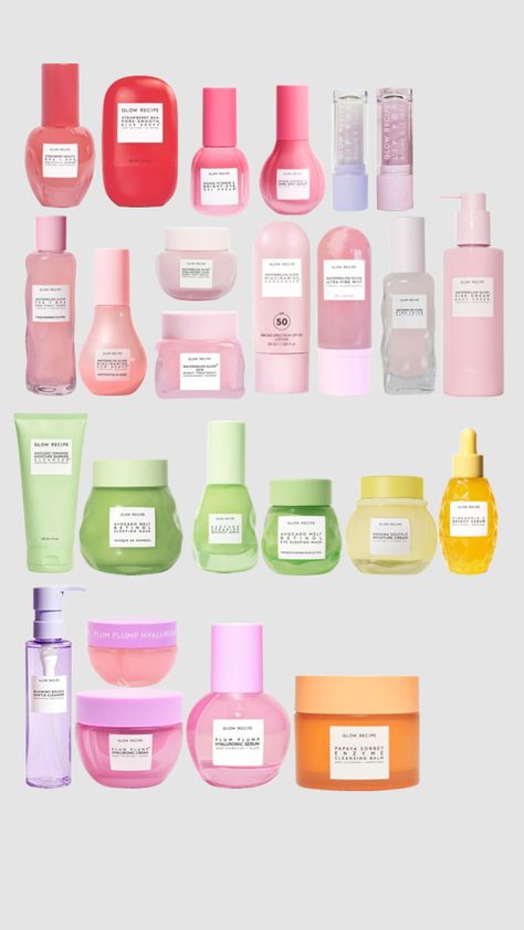 Glow recipe, | every product from glow recipe, #glowrecip #aesthetic #beauty #skincare #wishlist #xycbza #pinterest Glow Recipe Cleansing Balm, Dr Makeup, Papaya Sorbet, Watermelon Glow Sleeping Mask, Dream Cream, Sephora Skin Care, Glow Recipe, Perfect Skin Care Routine, Glowing Skincare