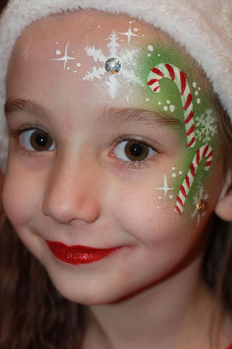 Nadine's Dreams | Photo Gallery | Calgary Christmas Face Painting, Cheek Art, Christmas Eye Makeup, Painting Face, Face Painting Easy, Winter Face, Painting Winter, Kids Face Paint, Face Paintings