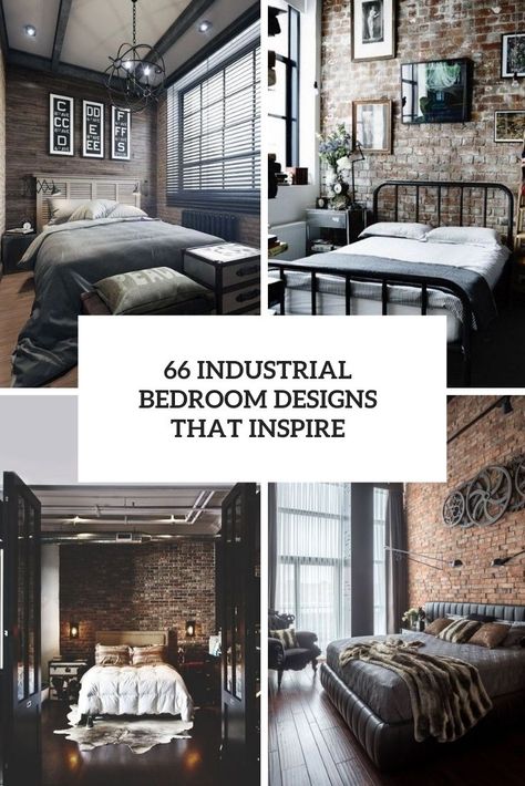 Industrial Style Room Bedrooms, Warehouse Bedroom Ideas, Industrial Boho Bedroom Inspiration, Industrial Bedroom Design For Men, Industrial Accent Wall Bedroom, Romantic Industrial Decor, Modern Industrial Master Bed, Industrial Romantic Bedroom, Industrial Boho Bedding