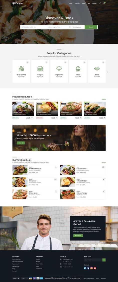 Restaurant Website Design Inspiration, Theme For Restaurant, Modern Website Design Inspiration, Restaurant Website Design, Burger Salad, List Website, Restaurant Themes, Modern Website Design, Grilled Lamb