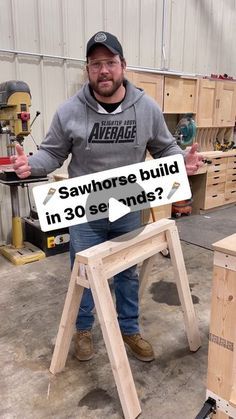 Diy Sawhorse, Saw Horse Diy, Saw Horse, Woodworking Shop Plans, Wood Shop Projects, Easy Wood, Furniture Plans Free, Diy Wood Projects Furniture, Woodworking Techniques