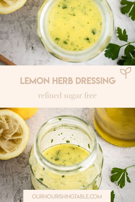 Lemon Herb Dressing, Herb Dressing Recipe, Vegetable Dress, Chicken Salad Dressing, Best Salad Dressing, Herb Dressing, Steamed Veggies, Lemon Herb Chicken, Salads Pasta