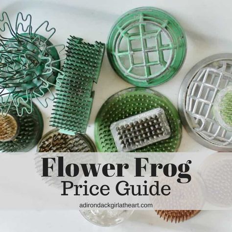 Decorating with Vintage Flower Frogs Vintage Makeover, Flower Frogs, List Of Flowers, Free Vintage Printables, Vintage Blog, Flower Meanings, Vintage Hardware, Vintage Cross Stitches, Flower Frog