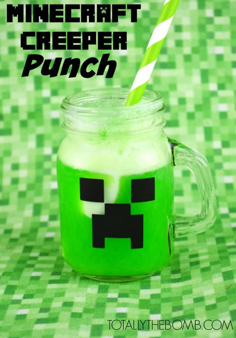 Pastel Minecraft, Minecraft Party Food, Diy Minecraft Birthday Party, Minecraft Party Decorations, Minecraft Food, Minecraft Birthday Cake, Minecraft Theme, Creeper Minecraft, Diy Minecraft