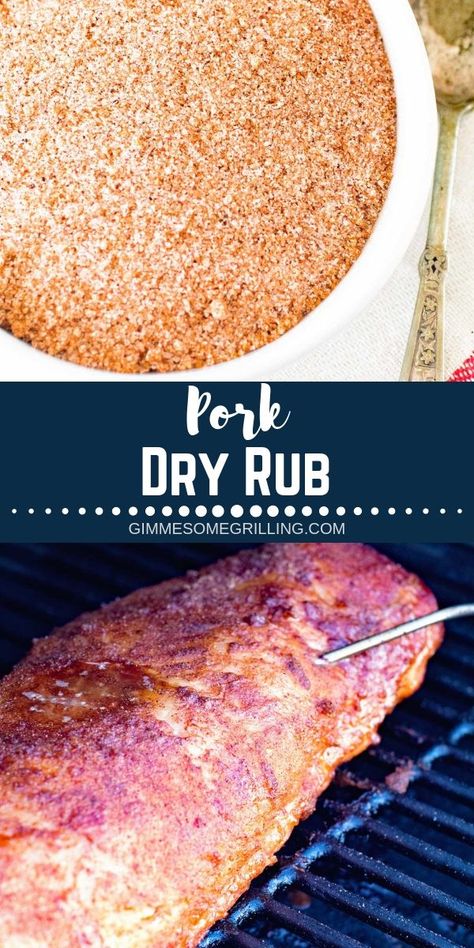 This Easy Dry Rub is Perfect for Pork Loin, Pork Chops and More When Using Your Smoker or Pellet Grill! Slightly Sweet and Amazing! Grab you pork loin, use this pork loin rub and throw it on your Traeger today. Your family will love it and it's perfect for when you have a backyard party! #traeger #dryrub via @gimmesomegrilling Smoked Pork Loin Rub, Smoked Pork Loin Roast, Dry Rub For Pork, Pork Loin Rub, Smoked Pork Roast, Smoked Pork Loin Recipes, Pork Rub Recipe, Pork Dry Rubs, Smoked Pork Recipes