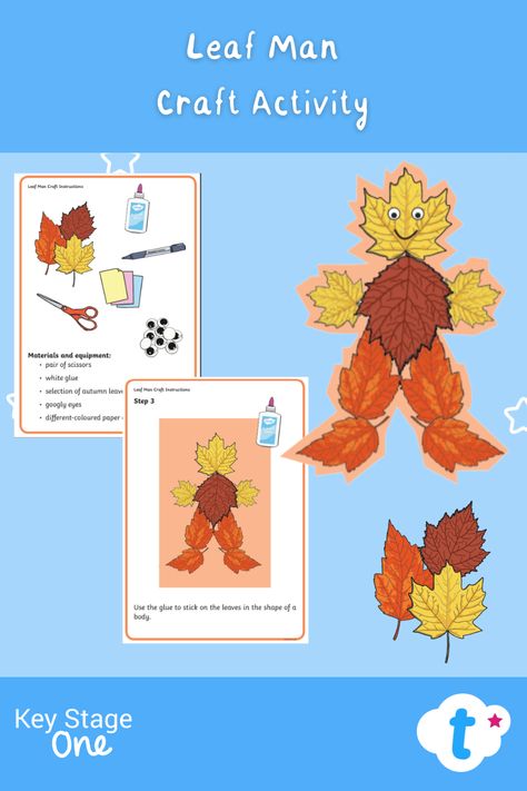 Leafman Craft, Leaf Man Craft Preschool, Leaf Man Art, Leaf Man Activities, Leaf Man Craft, After School Club Activities, Autumn Themed Activities, Prek Crafts, Club Activities