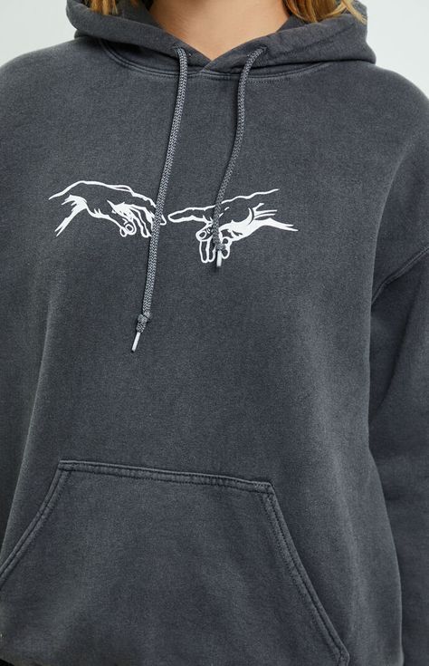 Custom Hoodies Ideas Design, Hoodie Embroidery Ideas, Custom Hoodies Ideas, Michelangelo Hands, Painting Hoodie, Hoodie Diy, 90s Trends, Diy Clothes Design, Trendy Hoodies