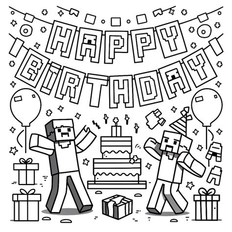 Roblox Inspired Happy birthday Kids Coloring Activity Pages [5PC] Birthday Colouring Pages, Birthday Party Coloring Pages, Roblox Coloring, Roblox Coloring Pages, Roblox Birthday, Free Printable Birthday Coloring Pages, Coloring Pages Happy Birthday, Happy Birthday Coloring Pages Printables, Happy Birthday Coloring Pages For Adults