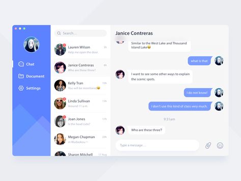 Daily UI #09 - Chat Desktop Application Creative App Design, Web Application Design, Island Lake, Daily Ui, Learn Programming, Application Design, Web Layout Design, Web Layout, Chat App