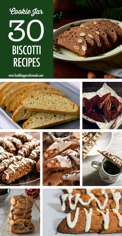 30 Of Our Best Biscotti Recipe | Food Bloggers of Canada    Biscotti is a classic, Italian "twice baked" cookie that's perfect year round with a coffee or makes for a delightful holiday cookie. Here's 30 of our best biscotti recipes that will make your coffee or tea break that much sweeter!    #biscotti #biscottirecipes #holidaybaking #christmasbaking #FoodBloggersofCanada Giada Biscotti Recipes, Biscotti Christmas Gift, Holiday Biscotti Recipe, Soft Biscotti Recipe Italian, Mini Biscotti Recipe, Biscotti Flavor Ideas, Biscotti Recipe Classic, Biscoff Biscotti, Salted Caramel Biscotti Recipe