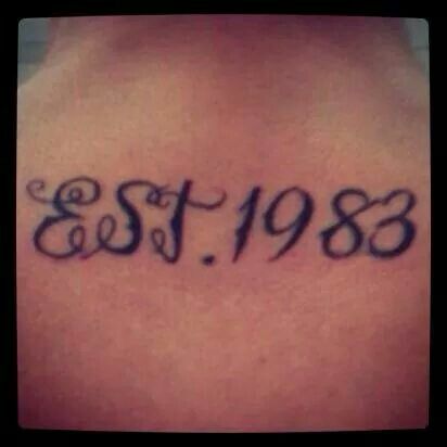 Est. 1983 1983 Tattoo, New Tattoos, Art Work, Tattoo Quotes, Tattoo Ideas, Tattoos, Quick Saves, Art