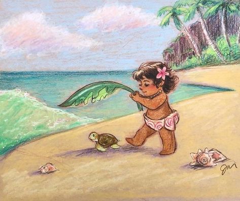 Moana Illustrations, Moana Turtle, Moana Painting, Moana Drawing, Moana Art, Turtle Project, Small Widget, Helloween Wallpaper, Sea Drawing