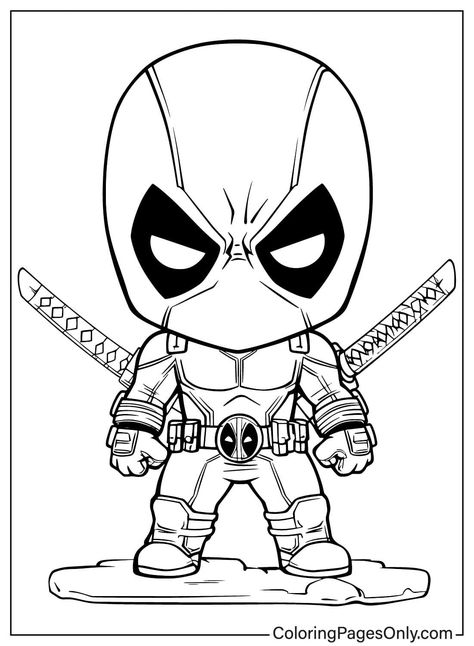 Click the link above and dive into the magical world of creativity on our Pinterest account. Discover a variety of coloring pages that await your inspiration! 😀🙃🙀 Ninja Turtles Art Draw, Deadpool Coloring Pages, Chibi Deadpool, Deadpool Tattoo, Cute Deadpool, Deadpool Y Spiderman, Palette Playground, Chibi Coloring, Pikachu Coloring Page