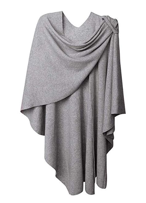 Womens Large Cross Front Poncho Style Sweater Plus Sized Wrap Topper Grey at Amazon Women’s Clothing store Cashmere Winter Scarf, Mens Cashmere Scarf, Tassel Sweater, Womens Poncho, Sweater Wrap, Elegant Shawl, Summer Tie Dye, Sweater Plus, Oversized Turtleneck Sweater