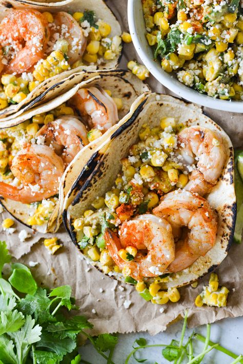 Grilled Street Tacos, Healthy Street Tacos, Fish Street Tacos Recipe, Street Corn Shrimp, Rubios Shrimp Tacos Recipe, Street Shrimp Tacos, Mexican Street Corn Tacos, Grilled Tacos, Mexican Shrimp Tacos