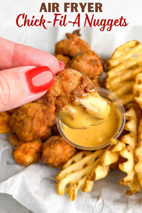 air fryer chick fil a nuggets Air Fryer Chickfila Chicken, Chickfila Nuggets Air Fryer, Chick Fil A Nuggets Recipe Air Fryer, Chick Fil A Chicken Recipe Air Fryer, Chicken Nuggets Recipe Air Fryer, Chick Fil A Tenders Recipe, Wendys Chicken Nuggets, Copycat Chick Fil A Nuggets, Chicken Nuggets Air Fryer