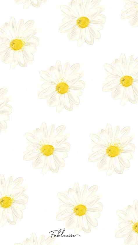 Daisy Wallpaper, Floral Wallpaper Iphone, Illustration Cute, Print Iphone, Simple Phone Wallpapers, Iphone Wallpaper Pattern, Iphone Wallpaper Themes, Smartphone Wallpaper, Yellow Wallpaper