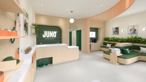 Toronto welcomes membership-based veterinary hospital Pet Store Design, Hospital Waiting Room, Waiting Room Design, Pet Vet, Hospital Design, Vet Clinics, Pet Clinic, Veterinary Hospital, Clinic Design