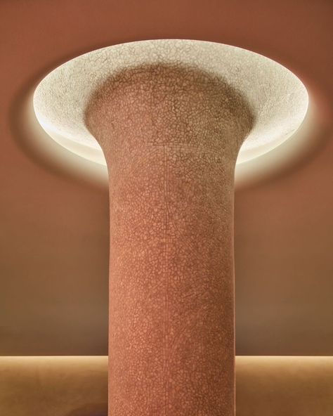 Column Cladding, The Red Room, Column Lighting, Round Column, Case Study Design, Pillar Design, Dieter Rams, Column Design, Red Room