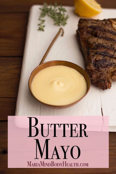 Easy Mayo Recipe, Easy Mayo, Butter Mayo, Carnivore Ideas, Psmf Diet, Caveman Diet Recipes, Keto Restaurant, Maria Mind Body Health, Maria Emmerich