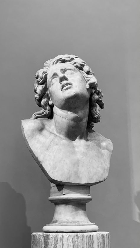 Old Statues, Famous Statues, Bust Statue, Statue Looking Up, Ancient Greek Statues, Statue Face, Greek Statue Photography, Black And White Statue, Statues Black And White