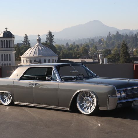 Bagged Restomod 1963 Lincoln Continental  owned by Todd Wallace built by Metalworks Speed Shop #musclecars #musclecar #restomod #restomods #protouring Lincoln Continental 1963, Pro Touring, Lincoln Continental, Muscle Cars, Lincoln, Metal Working, Vision Board