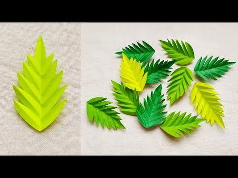 How to make a paper rose LEAF / Paper leaf DIY / Rose paper leaves #3 - YouTube | Paper roses, Paper roses diy, Handmade flowers paper How To Make Leaf Paper, Paper Leaf Craft, Leaf Paper Craft, Leaf Origami, Paper Leaf, How To Make Rose, Rose Paper, Diy Leaves, Rose Leaf