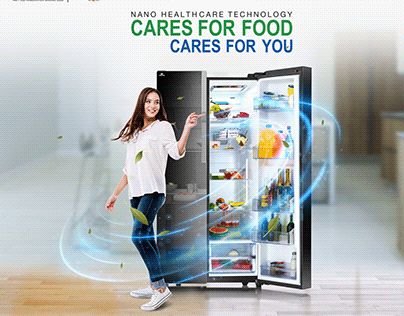 Refrigerator Social Media Design, Refrigerator Ads Creative, Refrigerator Advertising, Luxury Kids Bedroom, Smart Fridge, Graphic Design Posters Layout, Smart Refrigerator, Advertising Product, Appliances Design