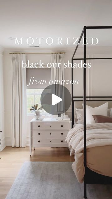 Christina Serrano on Instagram: "I am ✨thrilled✨ with our motorized black out shades from Amazon - comment LINK for the link to the shades and everything else in my bedroom. ✨OR head to my Instagram Bio and tap “shop my reels”, OR go here: https://amzlink.to/az0nw1anaQz2r ✨DETAILS: 👉🏽 the color of our shades are “F Beige”, meaning “Fabric Beige”. The colors that start with F have a nicer texture, in my opinion. 👉🏽 our material is a true black out. 👉🏽 our valance is the color “beige”, to match our wall color. I did a weighted rod. 👉🏽 This mounts INSIDE or OUTSIDE your window, our windows didn’t have enough depth for inside mount. Easiest installation is always an outside mount. 👉🏽 our works up to 15 shades. 👉🏽 our drapery + rod were custom, sorry! #motorizedblinds #customdrapery Beige Meaning, Types Of Shades, Black Out Shades, Inside Mount Blinds, French Door Window Treatments, Black French Doors, French Door Windows, Oregon House, Door Window Treatments