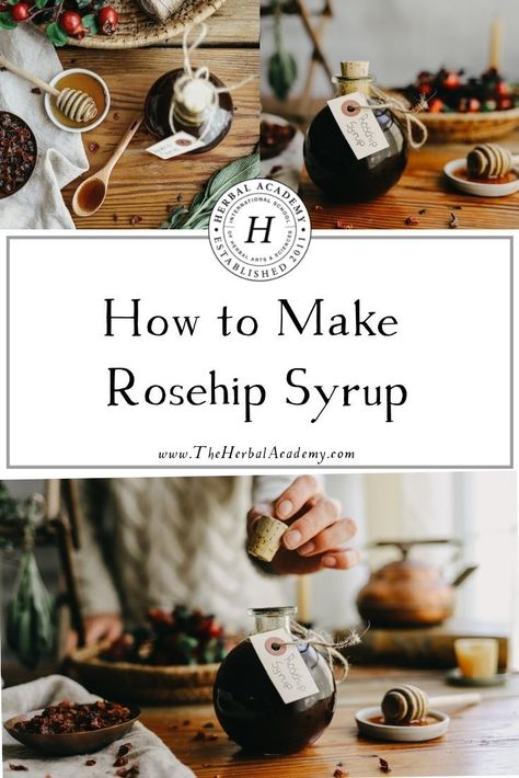 Herbal Syrup Recipe, Rose Hip Syrup Recipe, Rosehip Syrup Recipe, How To Make Rosehip Oil, Rose Hip Tincture, Tonic Recipe Herbal, Herbal Syrups, Rosehip Syrup, Herbalism Books