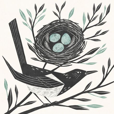 Bird Nest Illustration, Magpie Illustration, Nest Illustration, Magpie Nest, Snow Bunting, Bird In Nest, Fodder School, Protect Nature, Bird Nests