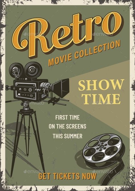 Cinema Film Festival Poster Template Wallpaper Film, Camera Vector, Film Festival Poster, Camera Illustration, Poster Vintage Retro, Film Reel, Etiquette Vintage, Retro Posters, Vintage Poster Design