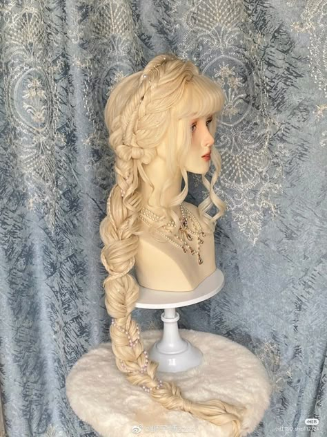 Fantasy Wig, Long Hair Inspo, Styles Wigs, Royal Hairstyles, Medieval Hairstyles, Waist Length Hair, Haircuts For Women Over 50, Gorgeous Hairstyles, Hairstyles And Haircuts