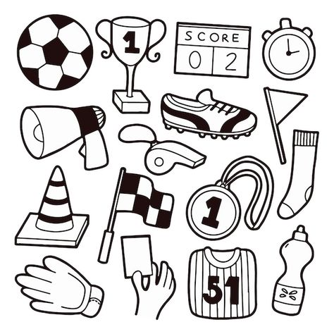 Soccer | Premium Vector #Freepik #vector #score #symbols #illustration #player Soccer Illustration, Soccer Silhouette, Symbols Illustration, Keeper Gloves, Soccer Design, Social Media Business Cards, Soccer Hoodies, Kids Soccer, Card Banner