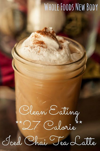 {Clean Eating Iced Chai Tea Latte} ONLY 27 calories!!! DELICIOUS!!! #cleaneating Chai Tea Latte Recipe, Iced Chai Tea Latte, Iced Chai Tea, Tea Latte Recipe, Smoothies With Almond Milk, Iced Chai, Chai Tea Latte, Eating Ice, Latte Recipe