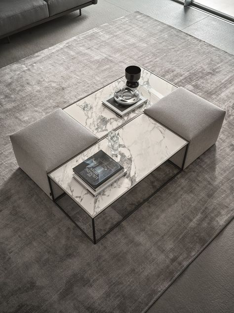 Coffee Table Pouf, Pouf Coffee Table, Centre Table Design, Centre Table Living Room, Ditre Italia, Center Table Living Room, Italian Leather Sofa, Italia Design, Table Designs