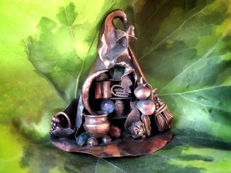 Copper Pendant, Fantasy Jewelry, Copper Pendants, Witch Hat, Ring Holder, Jewelry Art, Witch, Copper, Hats