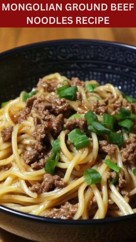 Mongolian Ground Beef Noodles Recipe – Delish Diner Ground Beef And Spaghetti Noodles, Mongolian Ground Beef Noodles, Ground Beef Noodles, Mongolian Ground Beef, Beef Noodles, Linguine Pasta, Mongolian Beef, Noodles Recipe, Tender Beef