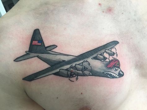 My first: C-130 done by Sandra at Above The Rest Tattoo inc. Anchorage AK. C-130 Tattoo, C130 Tattoo, C 130, Ink Tattoo, Triangle Tattoo, Tattoo Designs, Tattoos, For Sale, Design