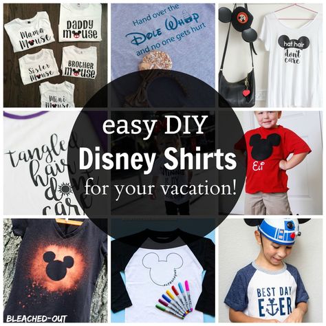 Disney Family Vacation Shirts are one of my favorite parts when it comes to planning our trip. We've done everything from matching shirts to each of us picking one that's more in line with our personality! There are so many different DIY Disney Shirt ideas out there but these are some of my favorites! Disneyland Crafts, Disney Shirt Ideas, Disneyland Foods, Mom Vacation, Disney Cricut, Crisco Recipes, Disney Family Vacation Shirts, Travel Florida, Matching Disney Shirts