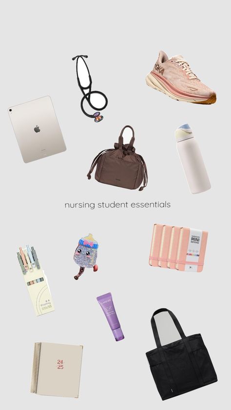 nursing student essentials Nursing Student Essentials, Student Essentials, Student Supplies, Nursing Books, Student Bag, Nursing Student, Book Bag, Nursing Students, Nursing