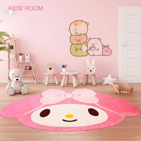 My Melody Pink Area Rug for Bedroom 5FT, Kawaii Room Decor Fluffy Anime Rug Carpet, Cute Anti-Slip Floor Mat Rug for Living Room Nursery Dorm Classroom Patio Kids Room Bedside Indoor Outdoor Carpet Cute, Anime Rug, Sanrio Melody, Area Rug For Bedroom, Soft Bedroom, Carpets For Kids, Pink Room Decor, Living Room Nursery, Kawaii Room Decor