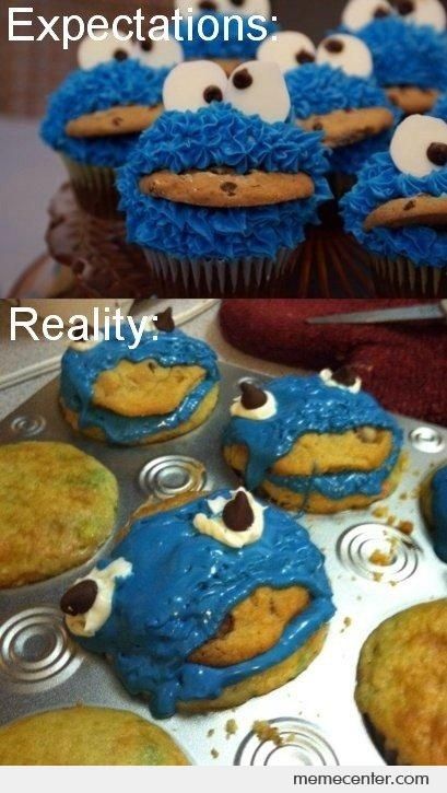 HILARIOUS!!  45 Reasons Why We Can't Have Nice Things Bbq Dessert, Doug Funnie, Cooking Fails, Cookie Monster Cupcakes, Pinterest Fail, Food Fails, What I Like About You, Monster Cupcakes, Expectation Vs Reality