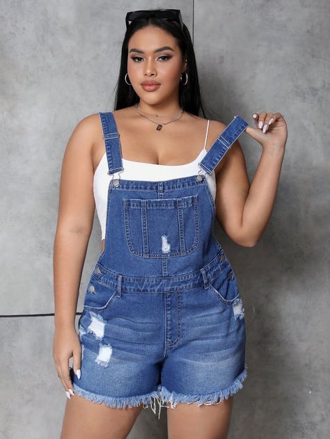 Denim Dungaree Shorts, Dungaree Shorts, Denim Dungaree, Dungarees Shorts, Plus Size Denim, Denim Overalls, Dungarees, Distressed Denim, Plus Clothing