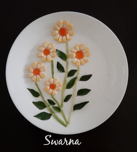 Annaprasana Decor, Shell Crafts Kids, Fruit Salad Decoration, Fancy Food Presentation, Healthy Breakfast For Kids, Vegetable Plate, Food Art For Kids, Food Sculpture, Amazing Food Decoration