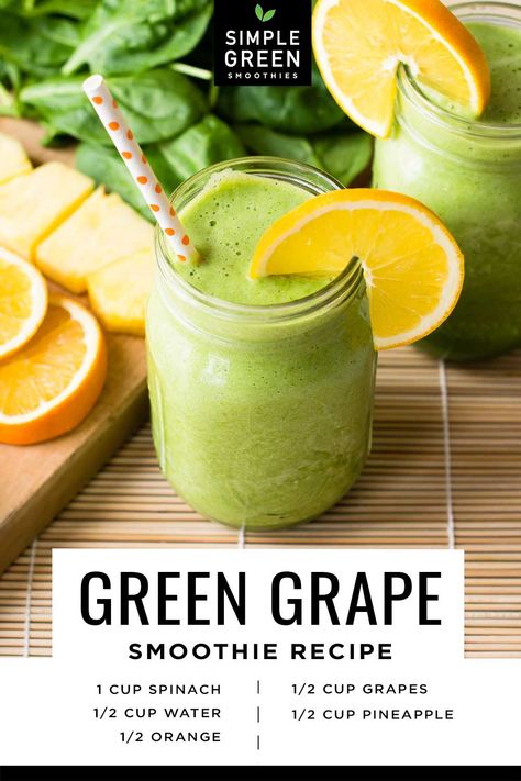 This grape smoothie is the perfect recipe for boosting your immune system and losing weight naturally with affordable ingredients. Green Grape Smoothie, Green Grapes Smoothie, Grape Smoothie, Easy Green Smoothie, Green Grape, Green Grapes, Smoothie Ingredients, Healthy Smoothie, Simple Green