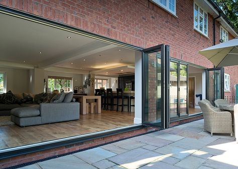 Aluminium bi-fold doors supply & fit Godstone, Crawley, Horsham, Croydon, Tunbridge Wells, Tonbridge, Leatherhead, Sevenoaks, Epsom, Maidstone. Free quotes Bifold Doors Onto Patio, Folding Glass Patio Doors, Nano Doors, Folding Doors Exterior, Glass Bifold Doors, Bifold Patio Doors, Folding Patio Doors, Sliding Doors Exterior, Glass Doors Patio