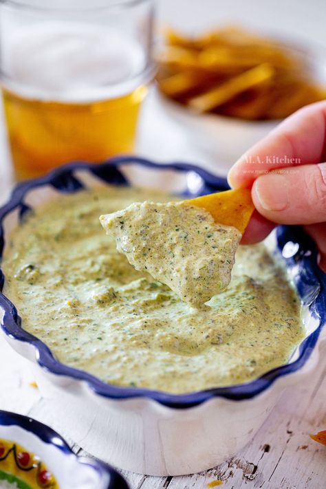 Creamy Chile Verde Sauce, Torchys Tacos Poblano Sauce, Creamy Poblano Sauce, Pablano Pepper Sauce, Plabano Pepper Recipe, Poblano Pepper Dip, Poblano Dip, Pablano Pepper Recipe, Poblano Crema