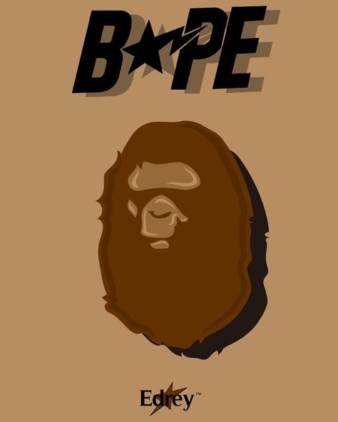 Bape Gorilla, Brown Bape Wallpaper, Bape Logo Wallpaper, Bape Gorilla Wallpaper, Nigo Bape Poster, Bape Shark, Black Bedroom Design, Camo Wallpaper, Hypebeast Wallpaper